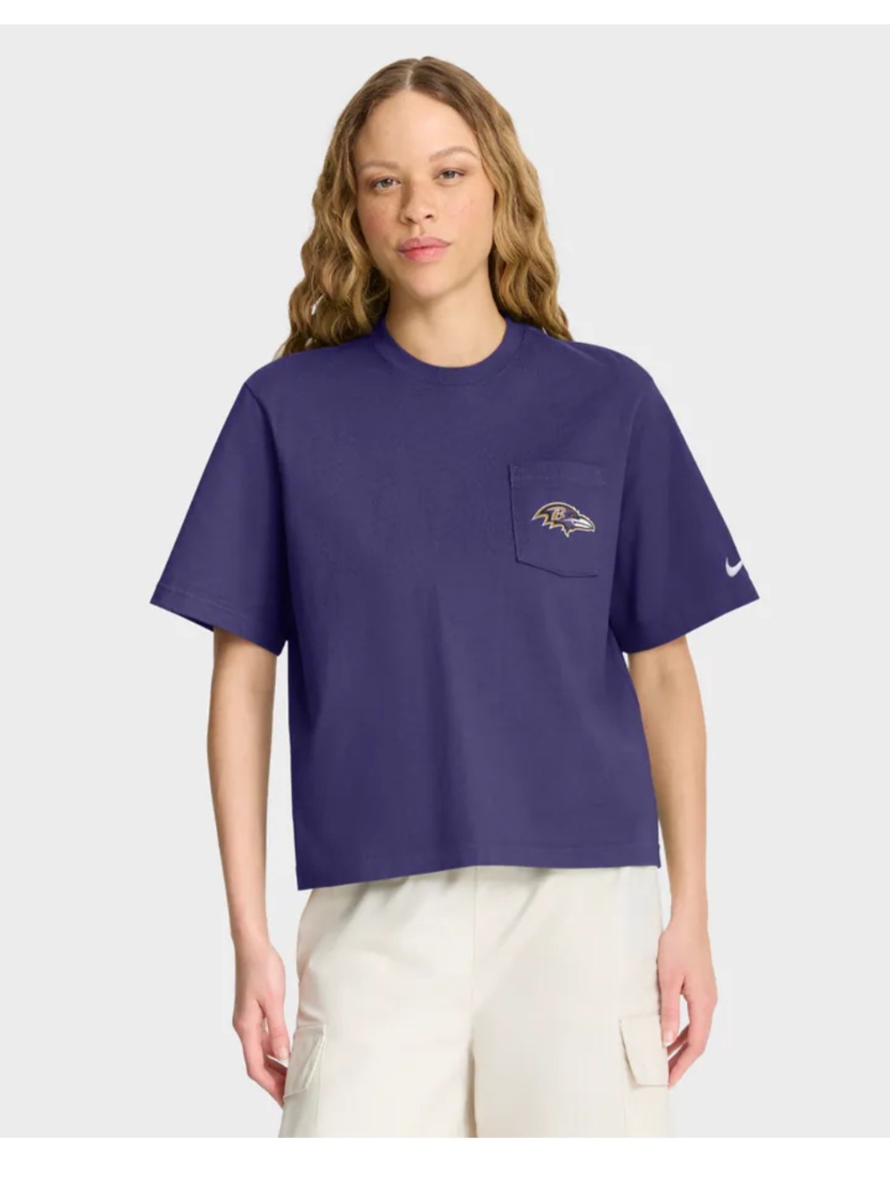 Nike Purple Baltimore Ravens Rewind Pocket Boxy T-Shirt size M new